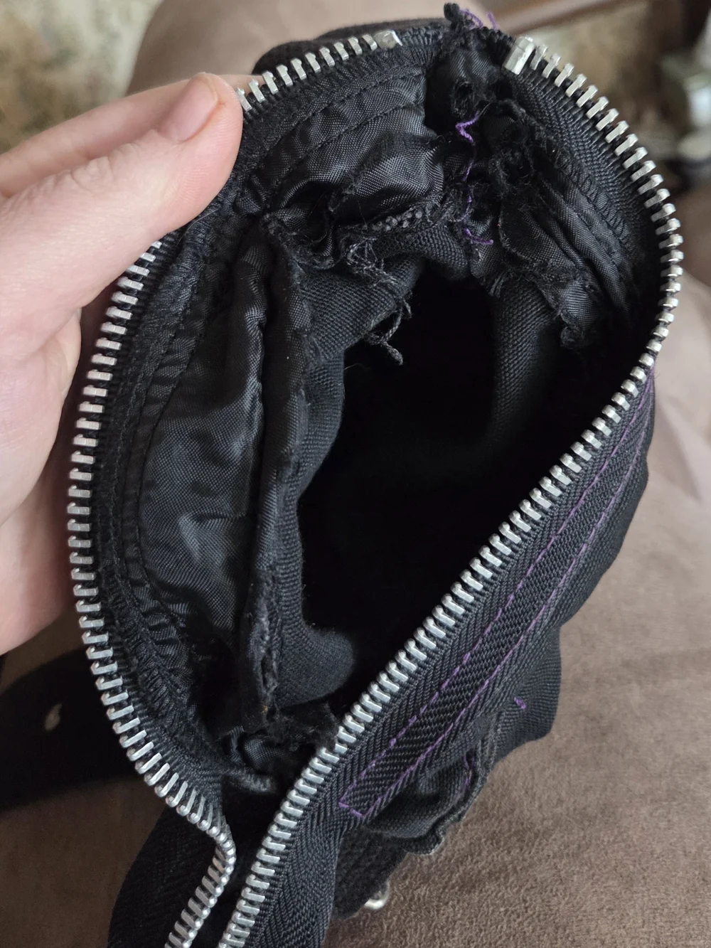 90s Tripp Black Canvas Messenger Bag with Chain Vintage